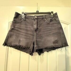 Aerie Charcoal Distressed Jean Shorts